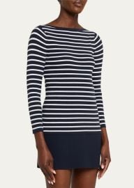 Michael Kors Collection Striped Boat Neck Long Sleeve Top at Bergdorf Goodman