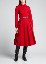 Michael Kors Collection Wrap Belt Midi Shirtdress - at Bergdorf Goodman