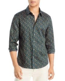 Michael Kors Cotton Stretch Printed Slim Fit Button Down Shirt Bloomingdales at Bloomingdales