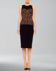 Michael Kors Floral-Center Fitted Dress at Neiman Marcus