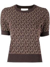 Michael Kors Jacquard Logo short-sleeve Top - at Farfetch