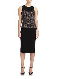 Michael Kors Lace Bodice Crepe Dress at Saks Off 5th