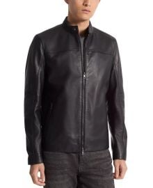 Michael Kors Mens Leather Racer Jacket Created for Macys - Macys at Macys
