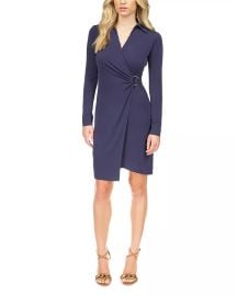 Michael Kors Michael Kors Collared Faux Wrap Shirt Dress Bloomingdales at Bloomingdales