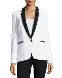 Michael Kors One-Button Tuxedo Jacket Optic White at Neiman Marcus