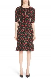 Michael Kors Rose Print Silk Georgette Dress at Nordstrom