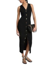 Michael Kors V Neck Snap Front Sleeveless Dress Bloomingdale39s at Bloomingdales