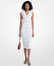 Michael Kors Women\'s V-Neck Sleeveless Midi Dress at Macys