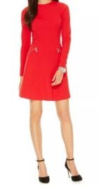 Michael Kors Womenaposs Zip Pocket Flare Dress Size 6 Red Long Sleeves NWOT 889154729551 eBay at eBay