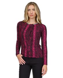 Michael Kors Womens Snake-Print Chain-Neck Top - Macys at Macys