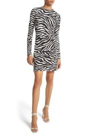 Michael Kors Zebra Print Long Sleeve Jersey Minidress at Nordstrom