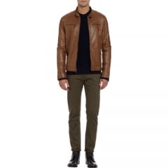 Michael Kors Zip Front Leather Jacket at Barneys