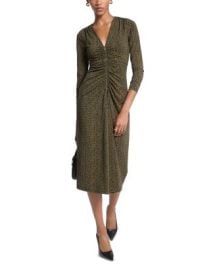 Michael Kors Zip Front Ruched Midi Dress Bloomingdalex27s Women at Bloomingdales