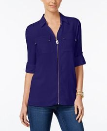 Michael Kors Zip-Front Utility Shirt - Macys at Macys