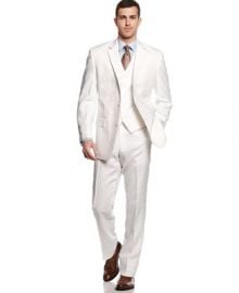 Michael Michael Kors Suit White Linen Vested at Macys