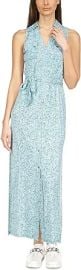 Michael Michael Kors Womens Printed Maxi Shirtdress in Turquoise at Womens Clothing store at Amazon