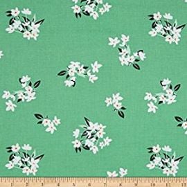 Michael Miller Bed of Roses Lily-Of-The-Valley Jade Fabric By The Yard at Amazon