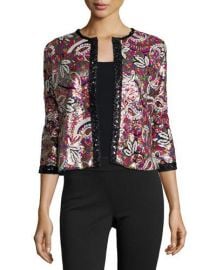 Michael Simon Paisley Sequined Cardigan at Neiman Marcus