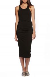 Michael Stars Ruched Side Racerback Midi Dress at Nordstrom