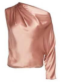 Michelle Mason - One-Sleeve Silk Drape Top at Saks Fifth Avenue