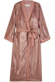 Michelle Mason - Silk-trimmed metallic velvet kimono at Net A Porter