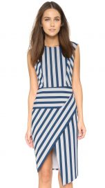 Michelle Mason Asymmetrical Stripe Dress in Blue at Shopbop