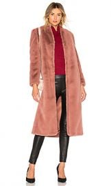 Michelle Mason Faux Fur Coat in Rose from Revolve com at Revolve