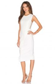 Michelle Mason Lace Midi Dress in Ivory at Revolve