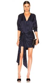 Michelle Mason Long Sleeve Wrap Dress in Black Currant   FWRD at Forward