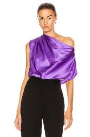 Michelle Mason for FWRD Asymmetrical Drape Top in Grape   FWRD at Forward