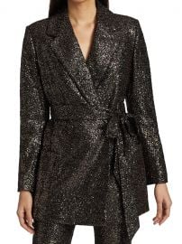 Micro Sequin Belted Jacket at Saks Fifth Avenue