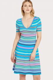 Micro Stripe Flared Dress at Milly