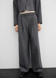 Micro-striped suit pants - Women Mango USA at MANGO