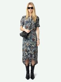 Mid-Length Dress Ink Butterfly Print ZadigampVoltaire at Zadig & Voltaire