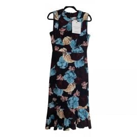 Mid-length dress Erdem Blue size 12 UK in Synthetic - 24740438 at Vestiaire Collective