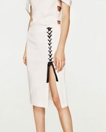 Midi Skirt with Side Slit at Zara