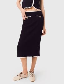 Midi skirt with crochet trim at Maje
