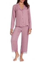 Midnight Bakery Lace Trim Dot Pajamas at Nordstrom