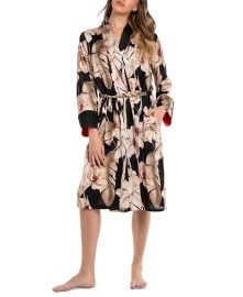 Midnight Bakery Printed Satin Wrap Robe at Macys