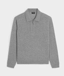 Midweight Cashmere Quarter-Zip in Heather Gray - Todd Snyder at Todd Snyder