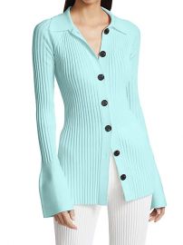 Midweight Rib Collared Cardigan at Saks Fifth Avenue