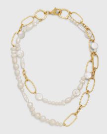 Mignonne Gavigan 14k Gold-Plated Renata Double Collar Pearl Necklace at Neiman Marcus