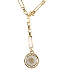 Mignonne Gavigan Crystal Mother of Pearl Luna Charm Lavalier Necklace at The Real Real