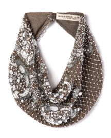 Mignonne Gavigan Le Charlot Beaded Scarf Necklace Gray at Neiman Marcus