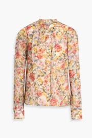 Mikael Aghal Floral-Print Crepe de Chine Blouse at The Outnet