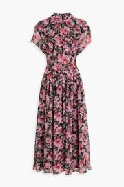 Mikael Aghal Floral-Print Crepe de Chine Midi Dress at The Outnet