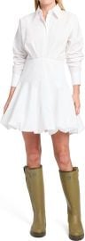 Mila Cotton Poplin Bubble Hem Shirtdress at Nordstrom