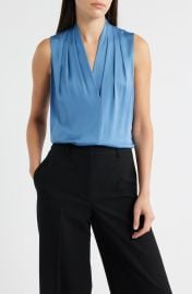 Mila Sleeveless Stretch Silk Top at Nordstrom