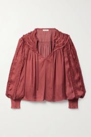 Mila ruffled satin blouse at Net a Porter