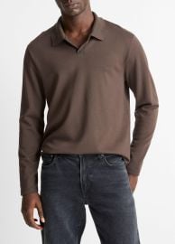 Milano Pima Cotton-Blend Johnny-Collar Shirt at Vince